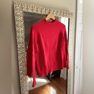 J. Crew Merino Wool Blend Mock Neck Sweater - Bright Red - S ❤️